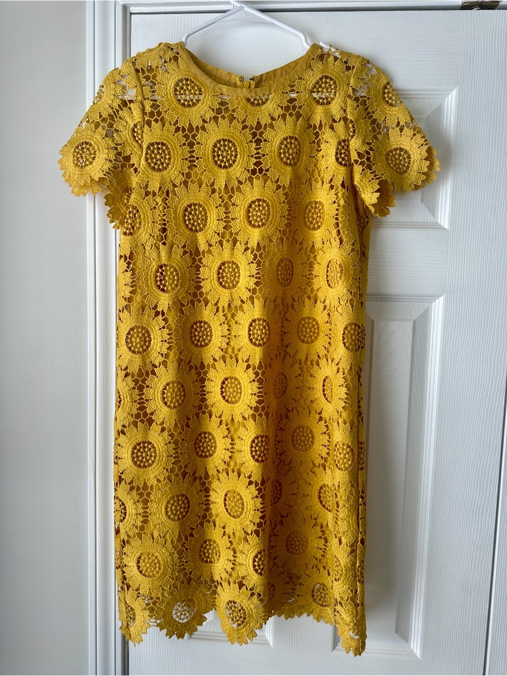 LOFT Sunflower Yellow Crochet Dress